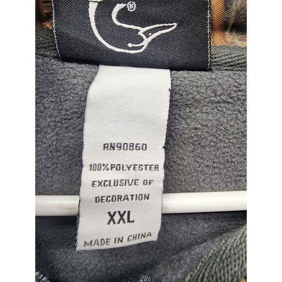 Ducks Unlimited Men’s Fleece Jacket XXL Gray Camo Shoulder Zip Outdoor Warm - Picture 7 of 12